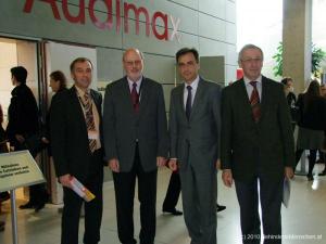 03 Moderator Dr Peter Rudlof, Vorsitzender DI. Dr. Werner Gobiet, der Grazer B%FCrgermeister Siegfried Nagl und FH-Rektor DI. Dr. Karl Pfeiffer
