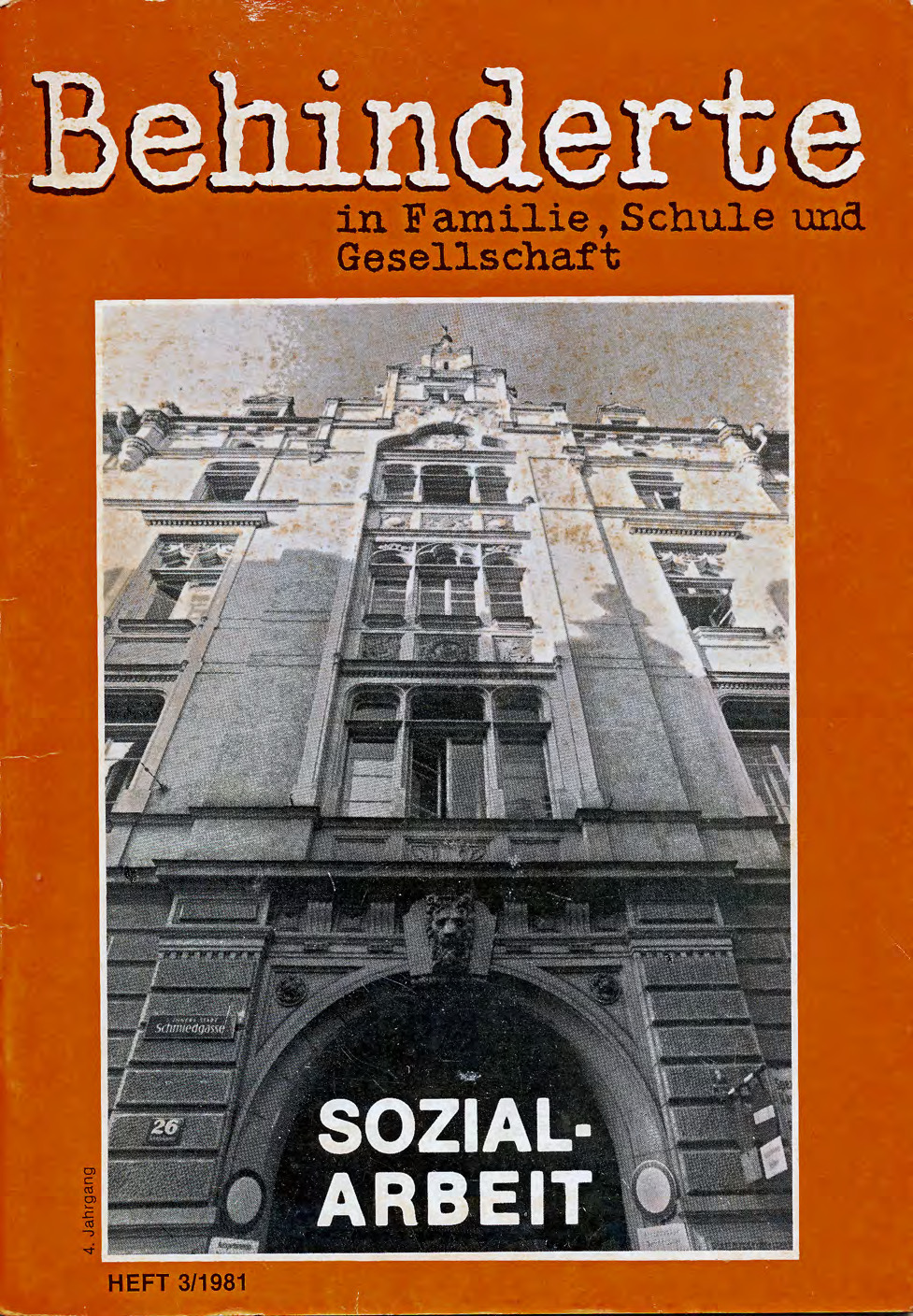 Titelbild der Zeitschrift BEHINDERTE MENSCHEN, Ausgabe 3/1981 "Sozialarbeit"