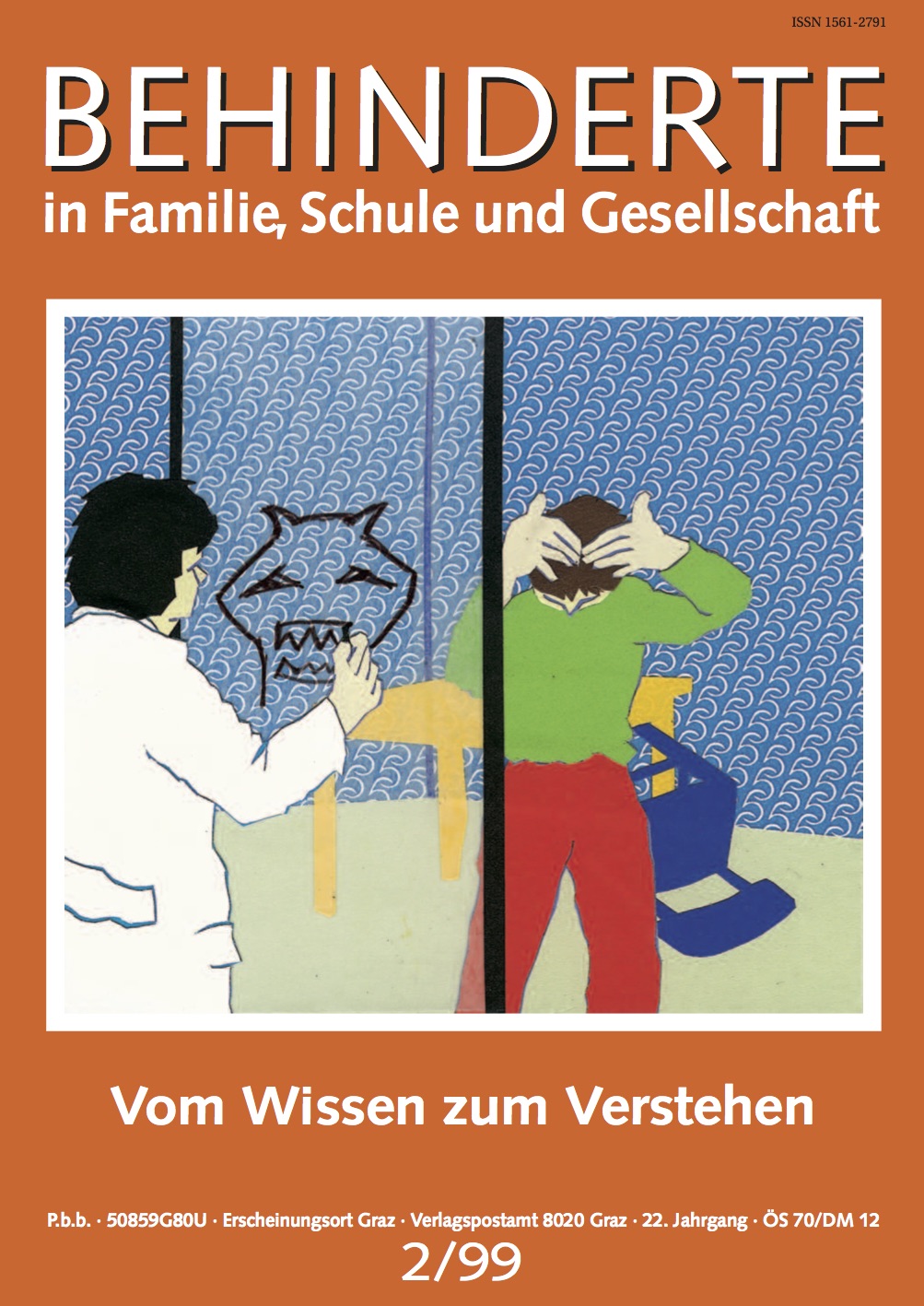 Titelbild der Zeitschrift BEHINDERTE MENSCHEN, Ausgabe 2/1999 "Vom Wissen zum Verstehen"