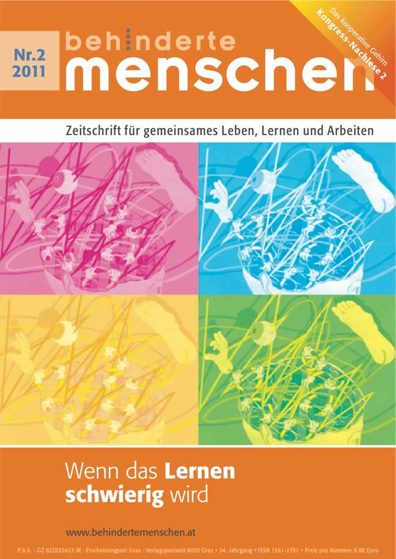 Titelbild der Zeitschrift BEHINDERTE MENSCHEN, Ausgabe 2/2011 "Wenn das Lernen schwierig wird"