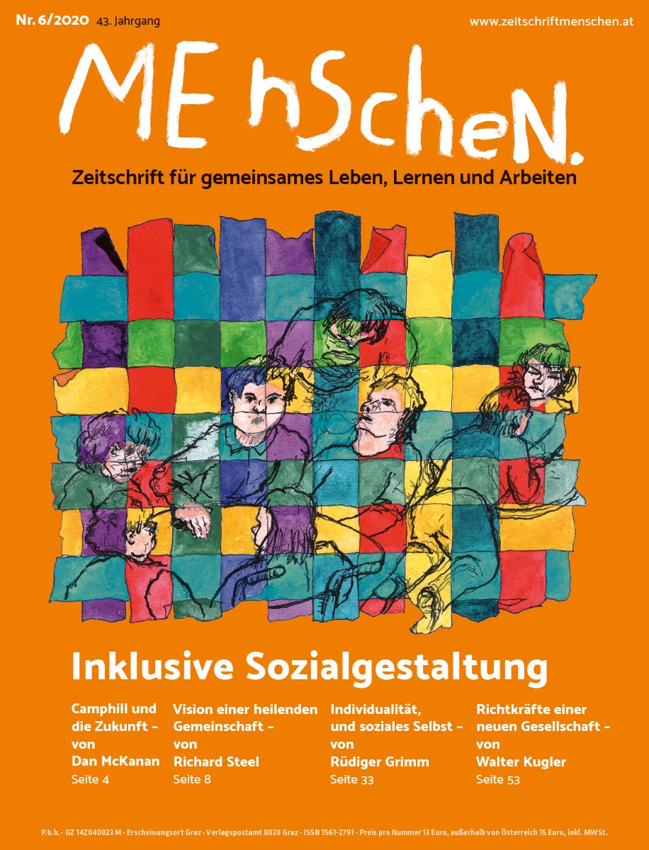 Titelbild der Zeitschrift BEHINDERTE MENSCHEN, Ausgabe 6/2020 "Inklusive Sozialgestaltung"