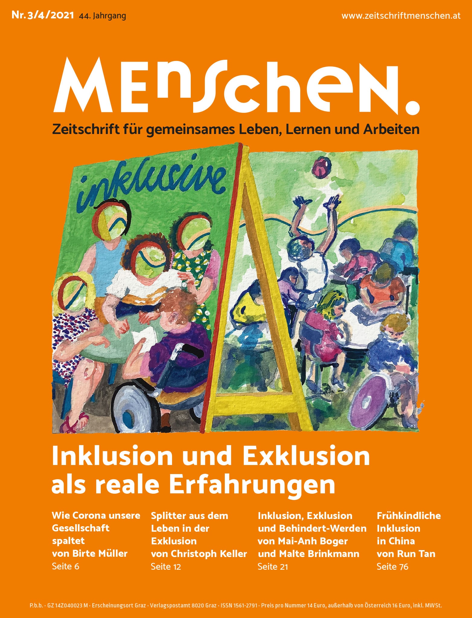 Titelbild Ausgabe 3/4/2021 "Inklusion und Exklusion als reale Erfahrungen"